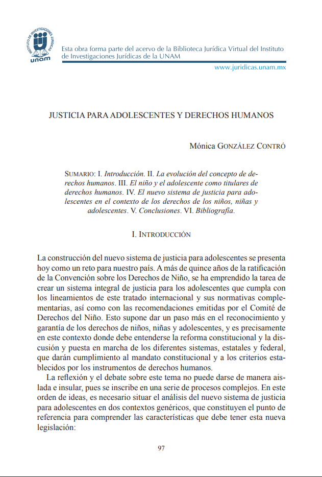 Justicia para Adolescentes y Derechos Humanos