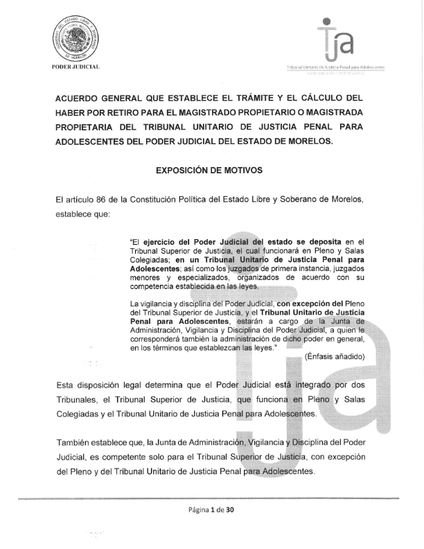 Acuerdo general haber de retiro