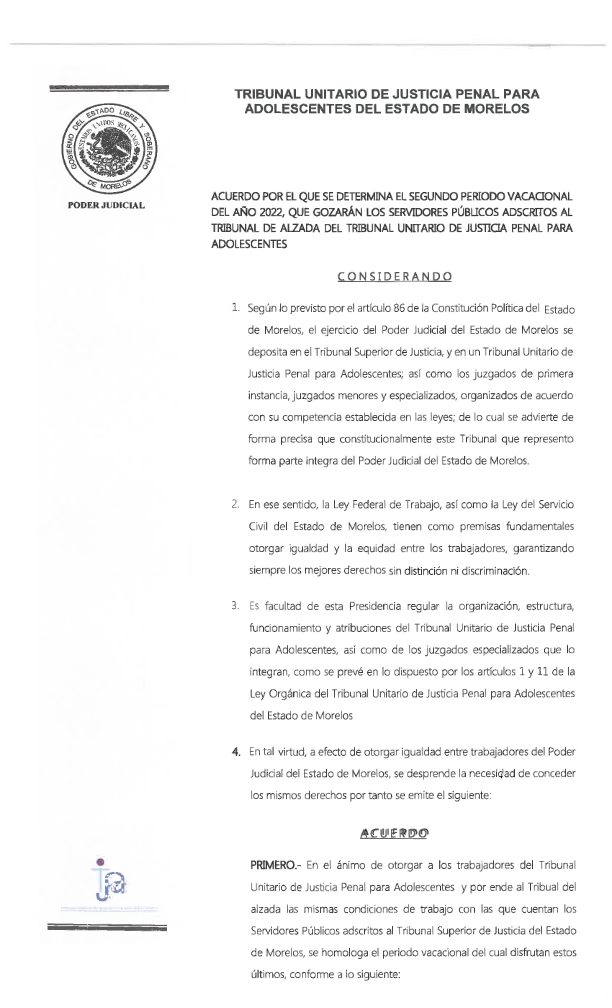 Segundo periodo vacacional 2022