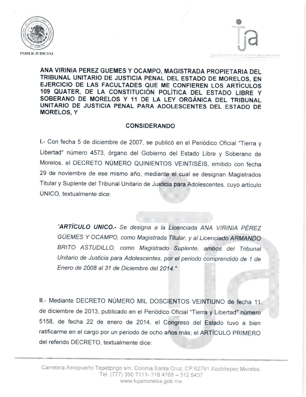 Designación Magistrado suplente