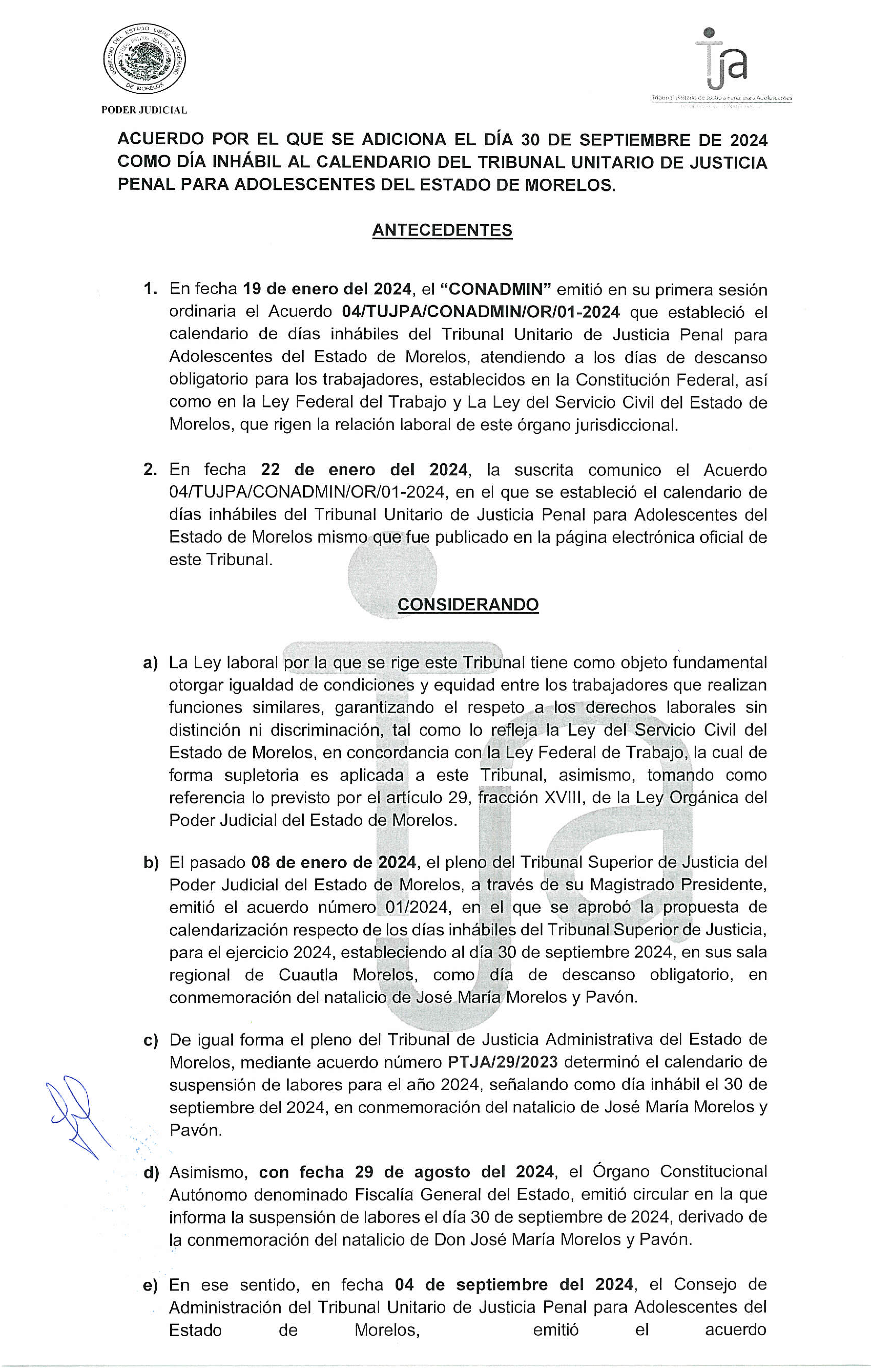 Día inhábil 30 de septiembre 2024